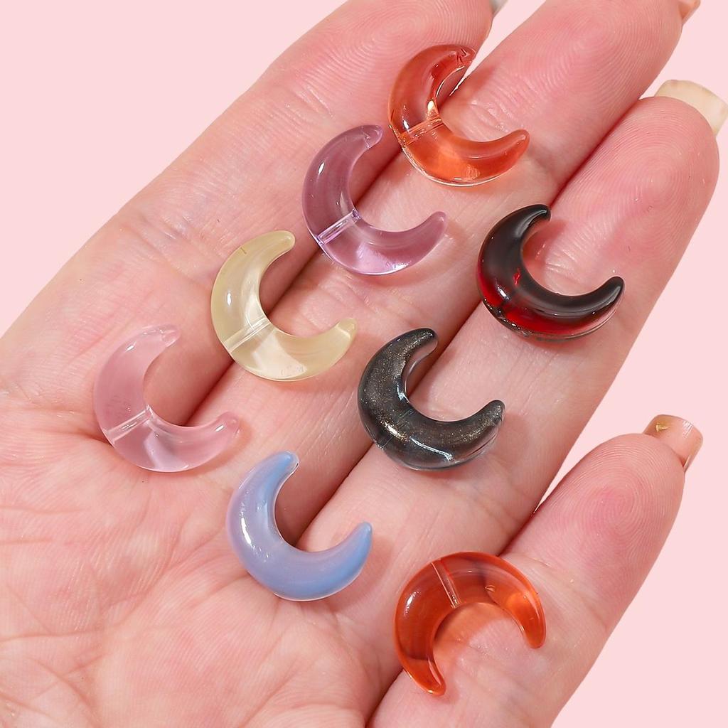 Разноцветные стеклянные бусины в форме полумесяца 15х12мм 10шт. Для изготовления украшений DIY Браслет Ожерелье