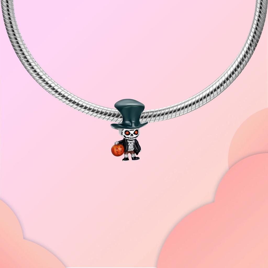 Медь Череп Черный Демон Голова Тыквы Призрак Хэллоуин Подвеска Ювелирные Изделия Бусины Оригинальный Браслет Бутик Шармы Подарок