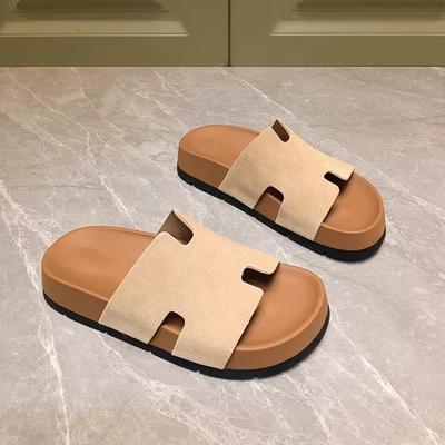 Женские шлепанцы на плоской подошве, новые удобные и модные H-версии, лето 2025, пляжные, приморские, сандалии на мягкой подошве