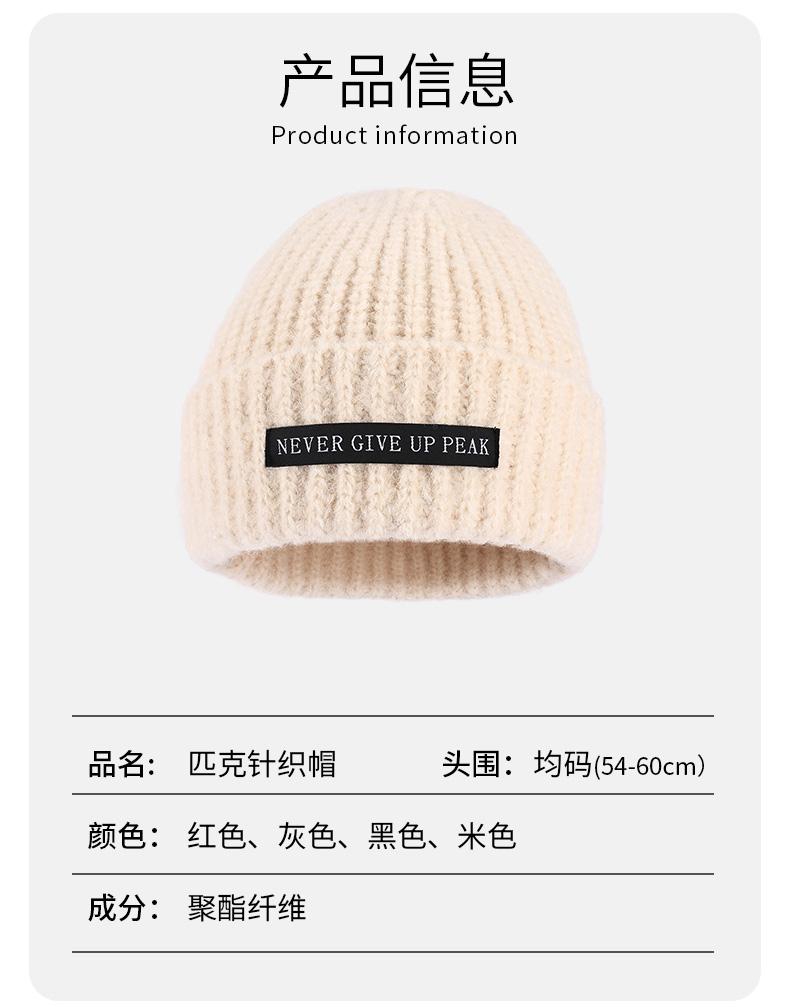 Pink Autumn and Winter Warm Knitted Hat