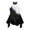 Kids Girls Elegant Chiffon Dress Sleeveless Stand Collar Backless Rhinestone Floral Stage Costume