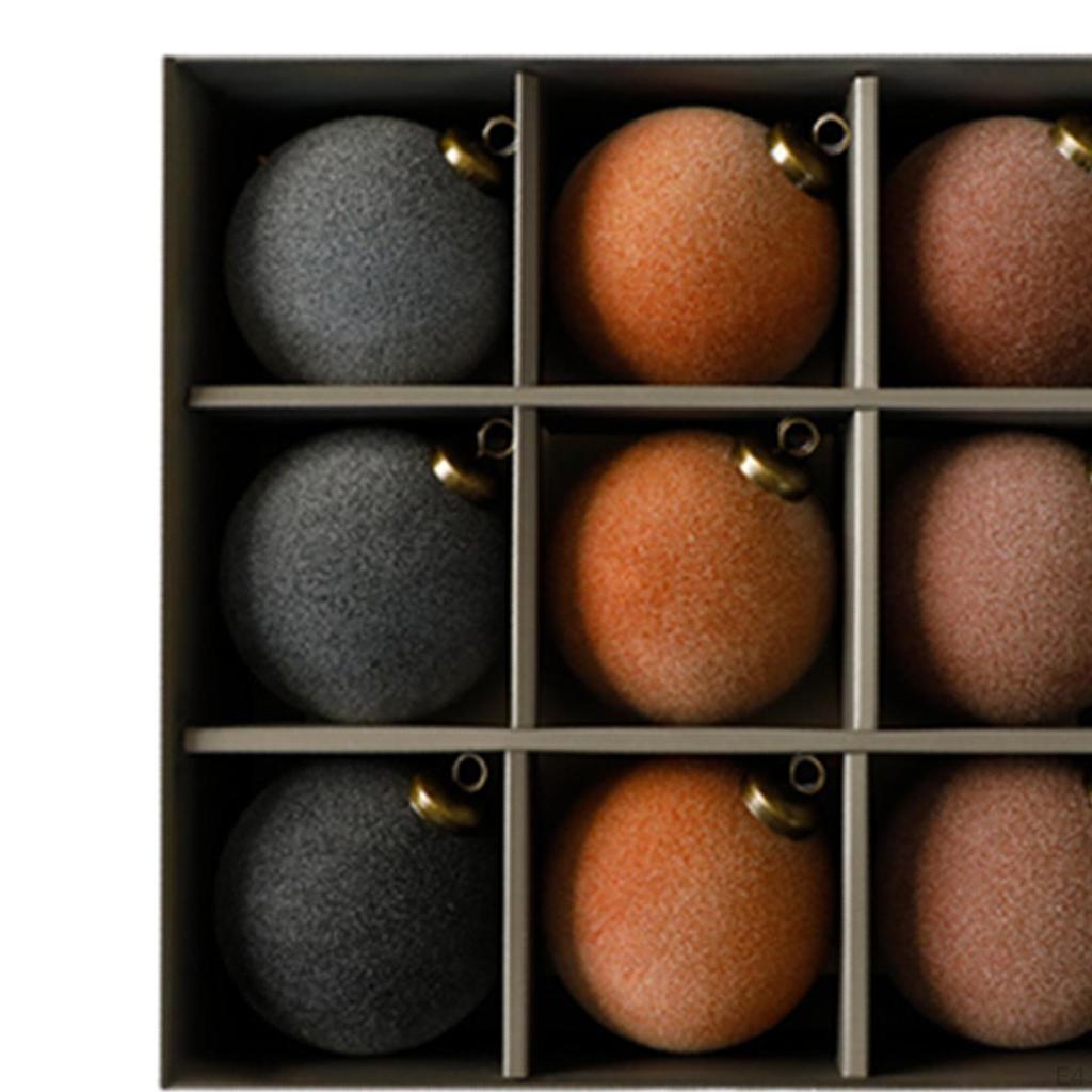 9 штук елочных украшений бархатный шар классический 3,15 дюйма разноцветный прочные подвесные шары