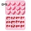 Silicone Moulds 12 Link 6 Different Heart Shape Non-Stick Heat-resistant Food-grade Soft Silicone Molds for Chocolates