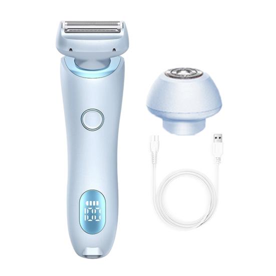 Women Electric Shaver Double Heads USB Rechargeable Waterproof Portable Face Body Bikini Area Arm Leg Hair Removal Epilator Razor Trimmer
