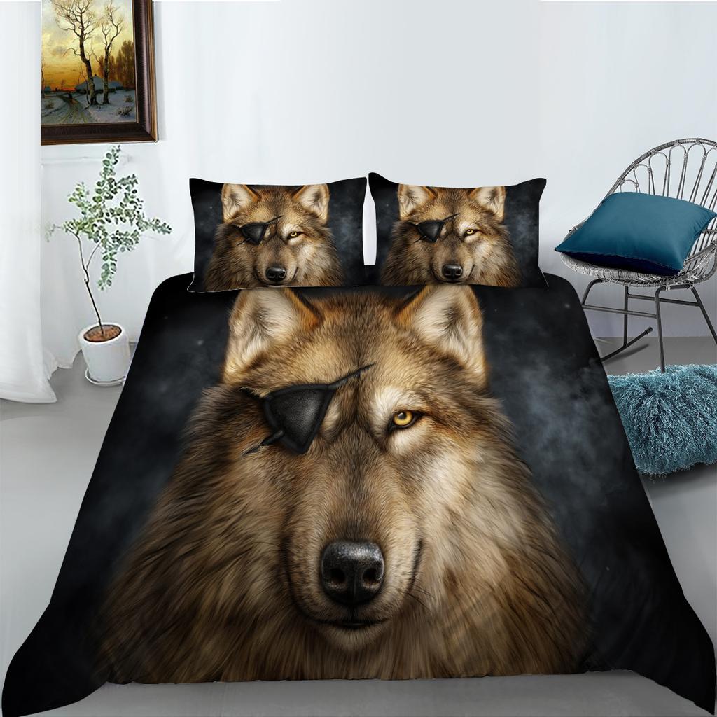 Wolf Series Polyester Bedding Two- And Three-Piece Sets Can Be Digitally Printed
