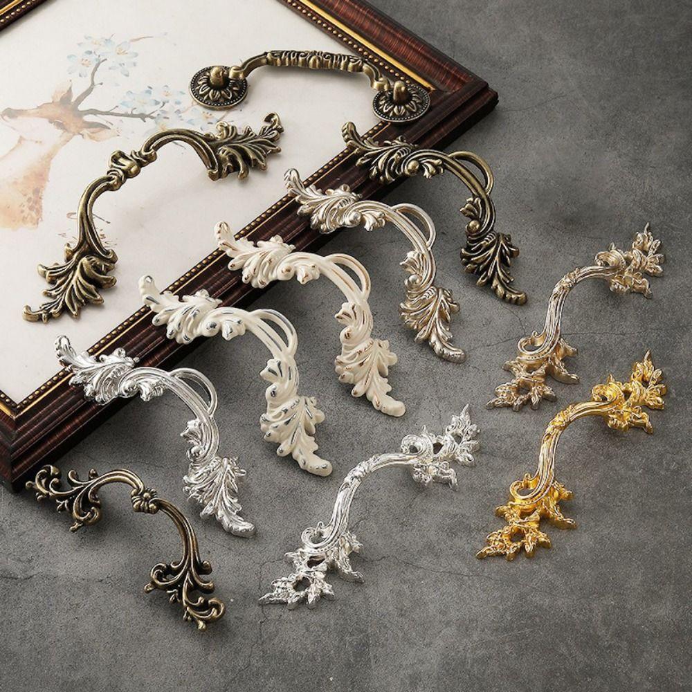 European Style Cabinet Door Handles Zinc Alloy Wardrobe Door Handles  For Wardrobe Installation