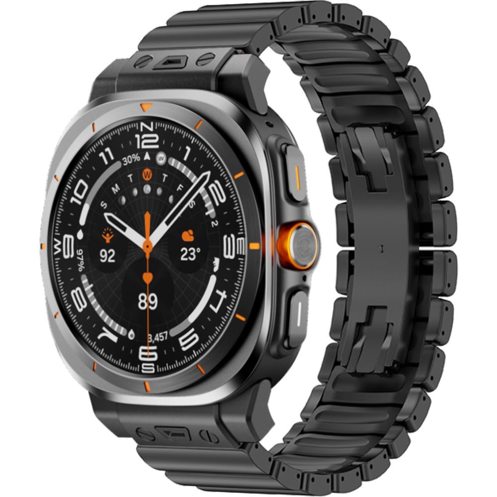 Титановый ремешок для Samsung Galaxy Watch Ultra 2025 Роскошный резиновый ремешок для Samsung Galaxy Watch Ultra 47 мм 2024 Заменяемый браслет