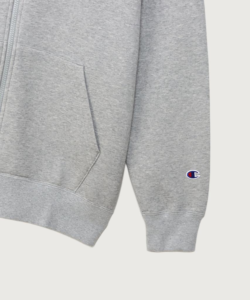 Champion C Logo Regular Fit Zip-Up Hoodie Oxford Grey