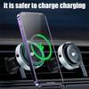 Интеллектуальный держатель для телефона в машине Magsafe, магнитный, 15 Вт, беспроводная зарядка, универсальный вакуумный адсорбционный кронштейн для крепления на вентиляционное отверстие в автомобиле