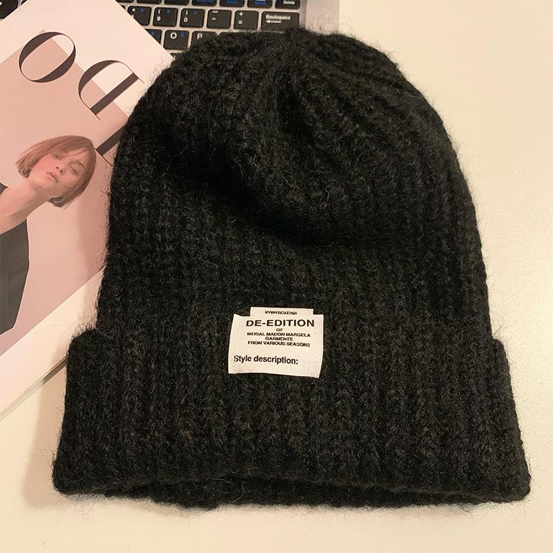 Осенне-зимние шапки женские большой окружности головы вязаные шапки модные универсальные шерстяные шапки флисовые наушники теплые холодные шапки