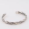 925 Sterling Silver Woven Twist Bracelet Bangle For Men Women Retro Korean Hand Jewelry