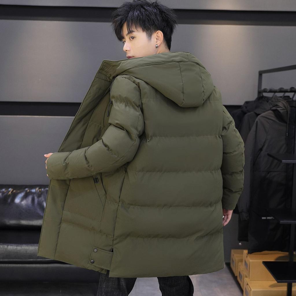 Men's Winter Coat Cotton Clothes Medium and Long Thickened Winter Clothes