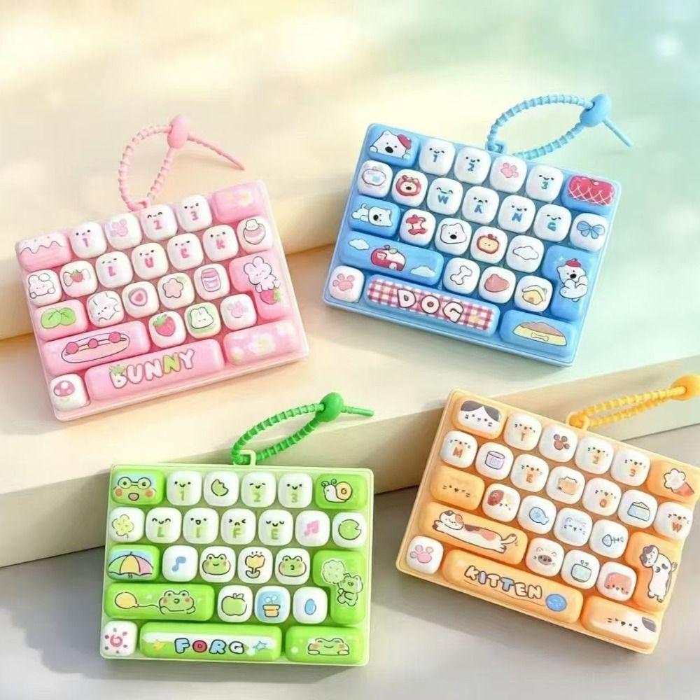 Cute Design Decompression Button Toy 26 Key Keyboard Keychain Accessories Gift