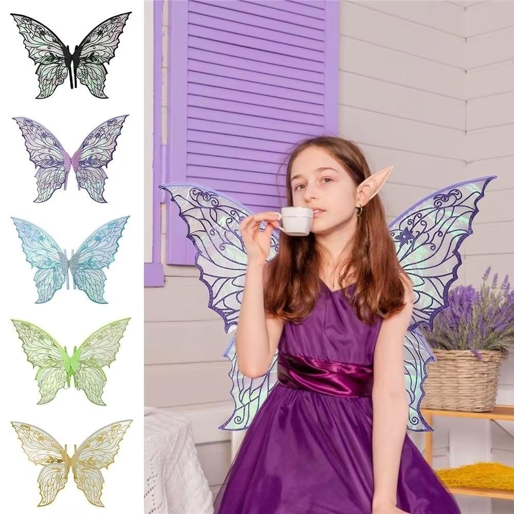 Gradient Sheer Butterfly Fairy Wings Sparkling Organza Elf Wings Costume  Christmas Gifts