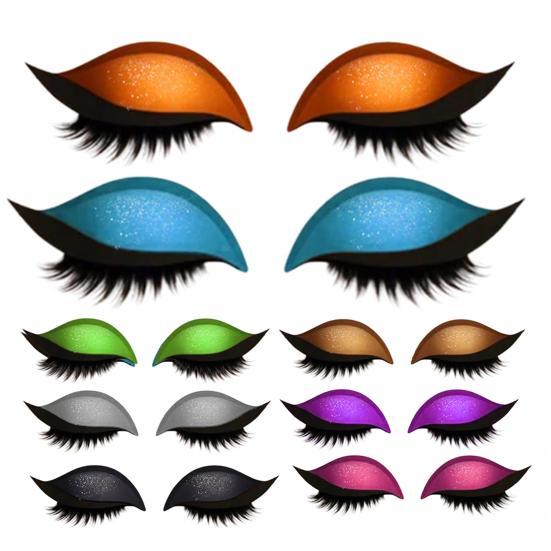 2 Lazy Stickers Eye Shadow Eyelash Pairs Reusable Eye Makeup Stickers