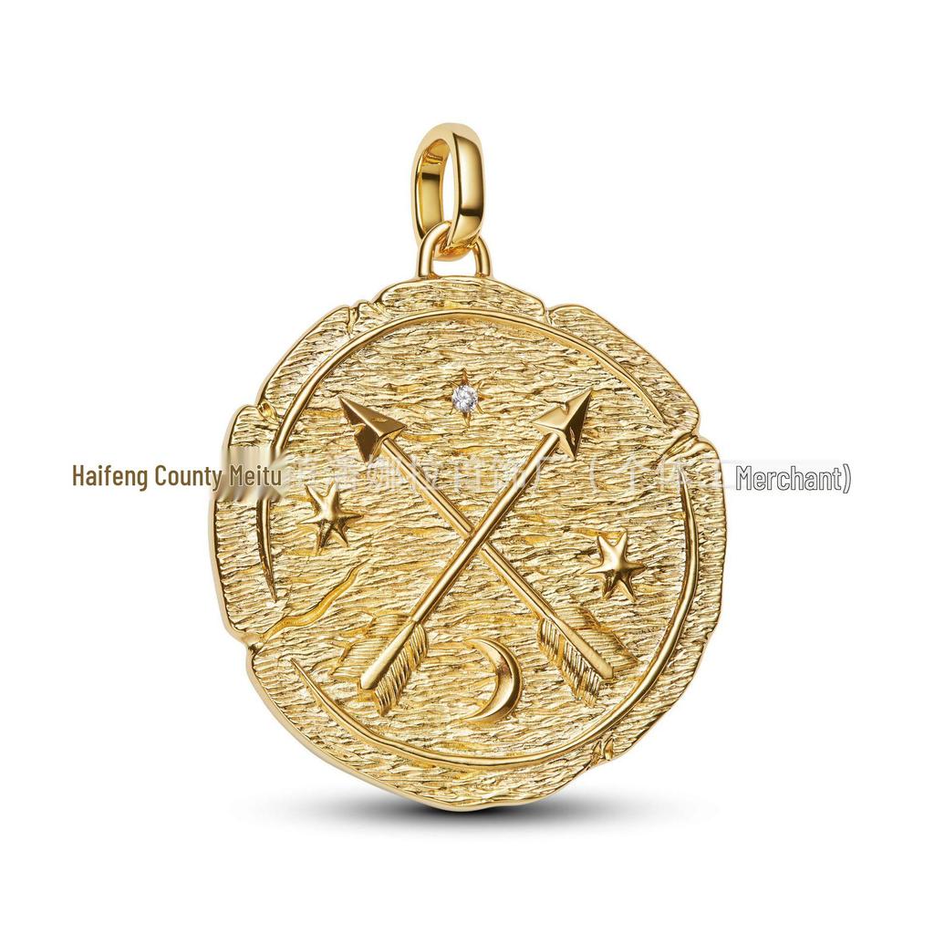 Шарм-подвеска Pan из посеребренной меди с белыми бусинами для браслетов DIY