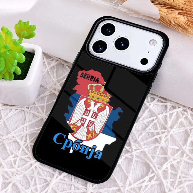 Ударопрочный чехол для телефона с флагом Сербии для iPhone 17 Air 16e 15 11 12 14 13 Pro Max Защитная крышка Coque