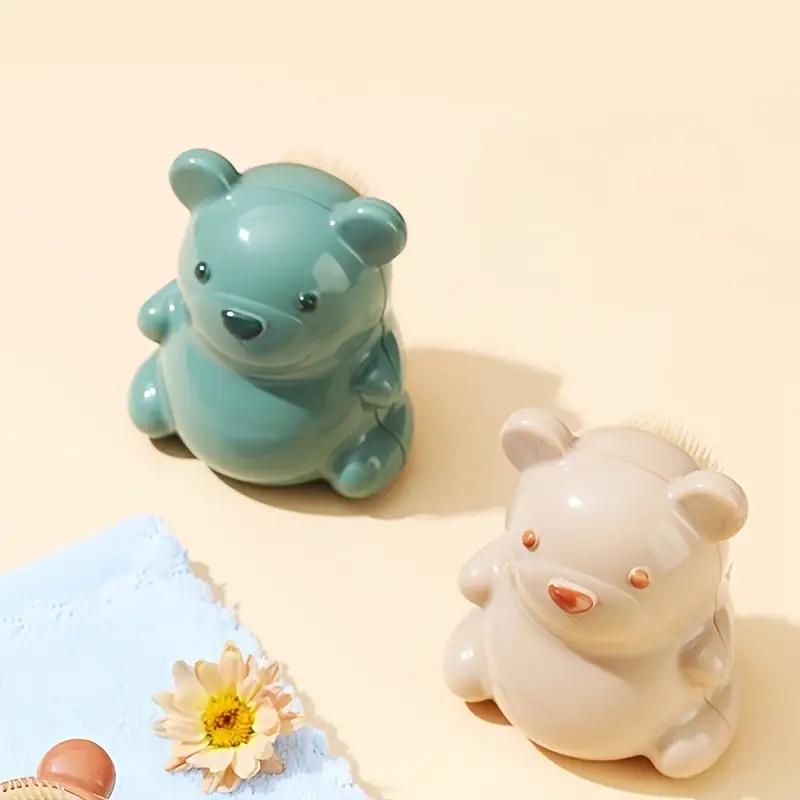 Креативная щетка для ногтей в виде медведя для чистки рук детей, мягкая массажная щетка для ванны, детский инструмент для чистки ногтей