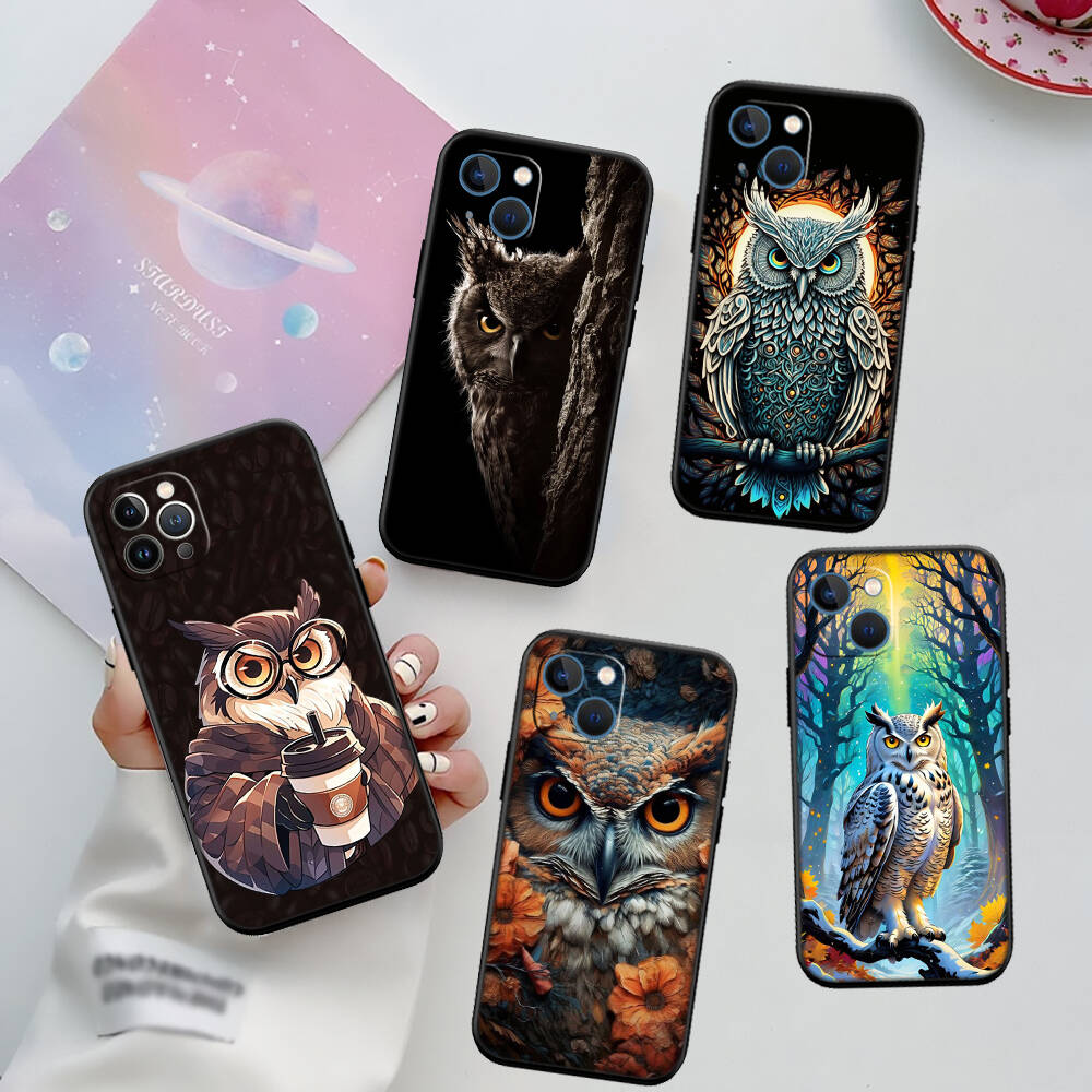 Cartoon Art Owl New Phone Case for iPhone 6 6s 7 8 11 12 13 14 15 16 17 16E XS Pro Max XR X SE Air