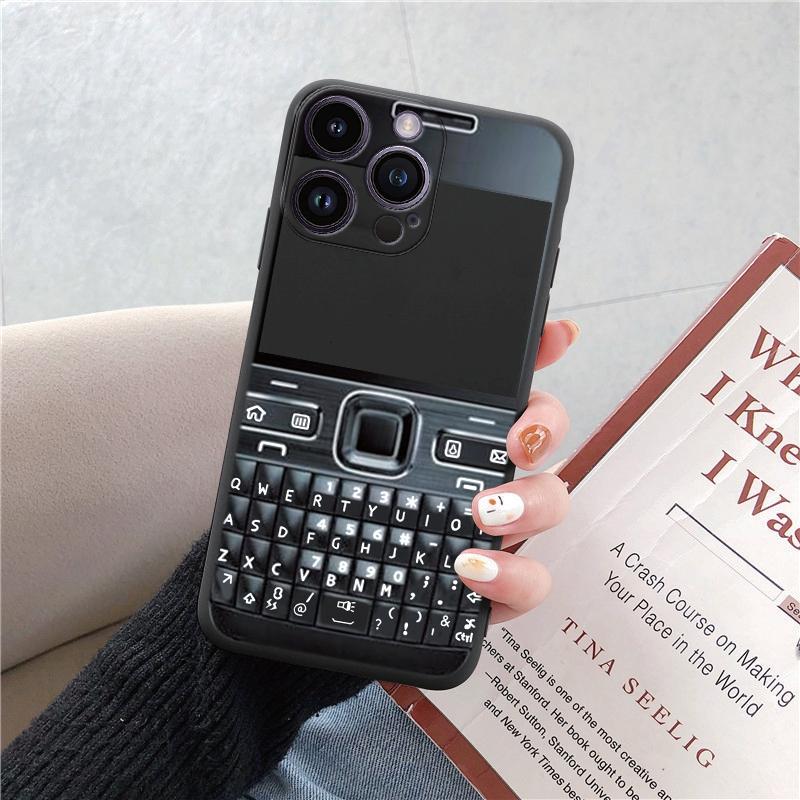 Чехлы для телефонов для iPhone 15 Pro 6 14 XS 13 Max XR 12 Mini 7 Plus X SE 8 11 Забавный ретро-телефон с камерой и рисунком Мягкий противоударный бампер из ТПУ