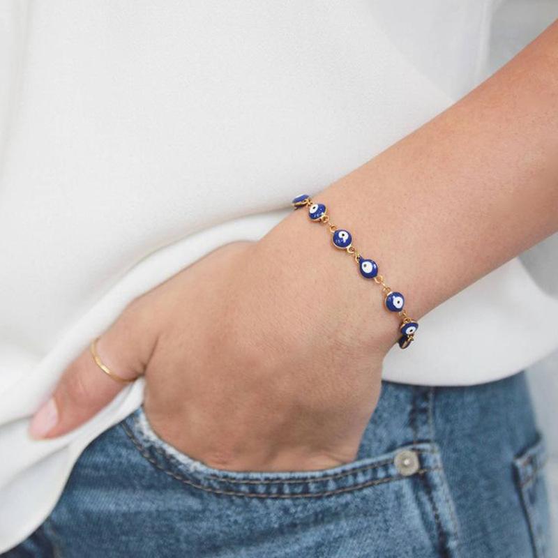 Европейский и американский браслет Браслет из сплава Браслет Drip Oil Blue Eye Браслет Devil's Eye