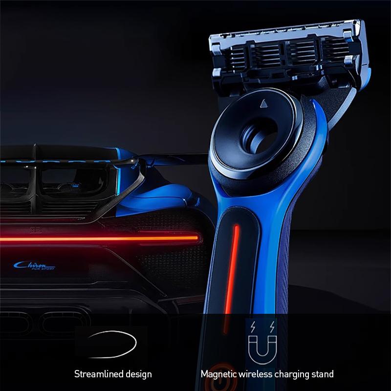 Gillette Бритва с подогревом Labs Bugatti Limited Edition с быстрым нагревом, время разогрева составляет 1 секунду, интеллектуальный контроль температуры.