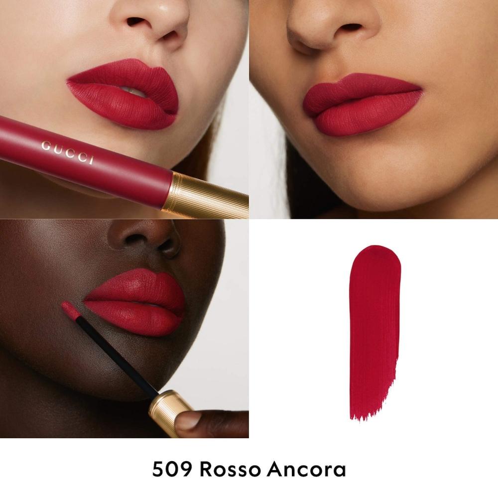 Gucci Transfer Proof Matte Liquid Lipstick 0.21 Oz 6.5 Ml 509   Rosso Ancora The Iconic Red