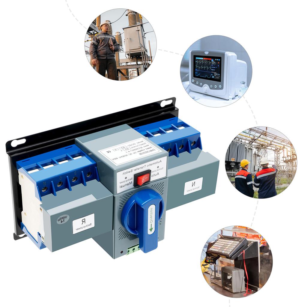 110В 4П 63А Автоматический переключатель двойного питания Перекидной переключатель двойного питания для однофазных силовых цепей переменного тока 110В