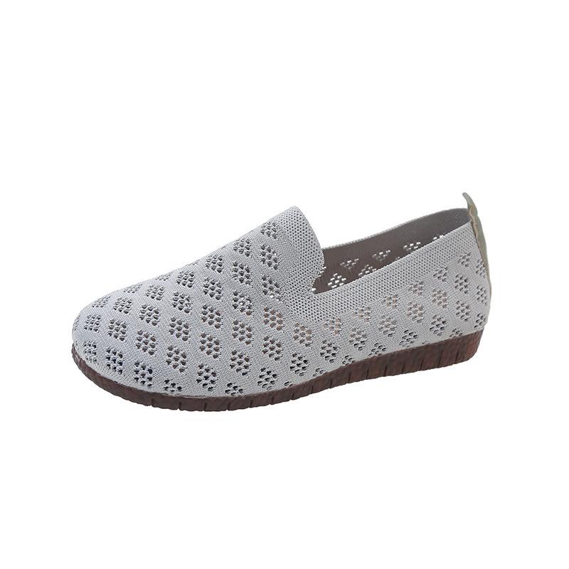 Одиночные туфли для женщин Неглубокие мокасины с круглым носком Женская обувь на плоской подошве Весна Осень Однотонные удобные дышащие мокасины