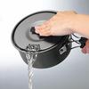 Kakusei Portable Camping Strainer One-Handed Pot 16cm Direct Flame Only Hard Anodized Finish GoGo Camp Meal Mesh Pouch