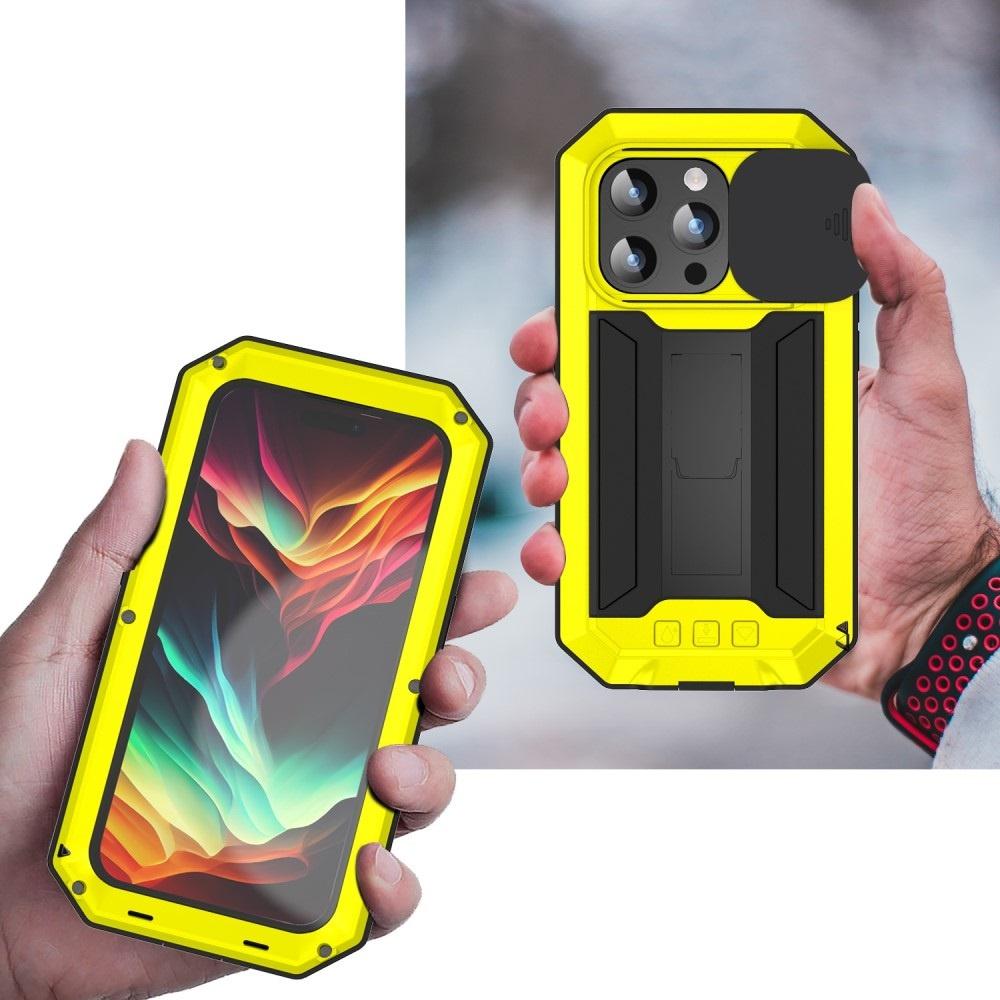 Чехол для iPhone 15 Pro Max, R-JUST CamShield Slide, Прочный, Желтый/Черный