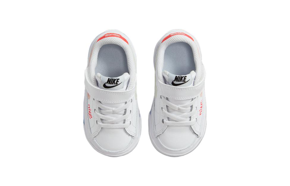 Nike Court Legacy Abrasion Resistant Slip Resistant Low top Toddler Shoes White Red Infant And Toddler FB7781-100