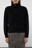 Women's Elegance Style Cardigan Black Soft Textured Zipper Knitwear Cardigan