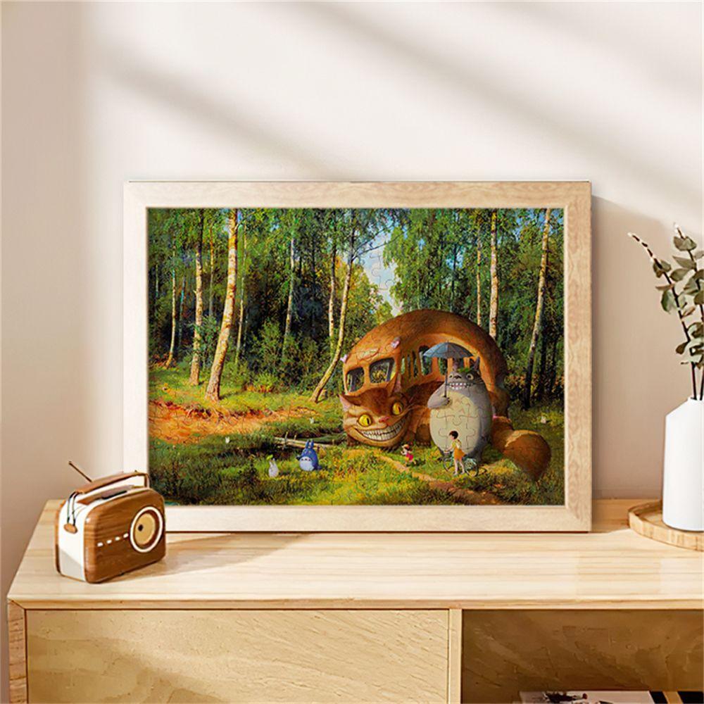 Деревянная головоломка Studio Ghibli Тоторо, милый орнамент и деревянная пазл-головоломка Тоторо с рамкой, DIY декор для стола