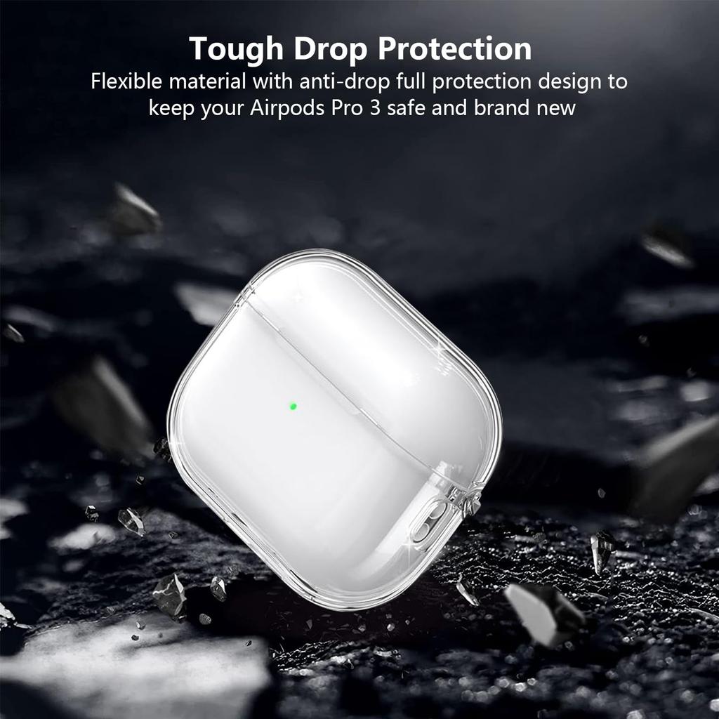 Новый прозрачный чехол для AirPods Pro 3, противоударный защитный чехол с брелоком и чистящей ручкой, чехол-накладка для AirPods Pro 3-го поколения