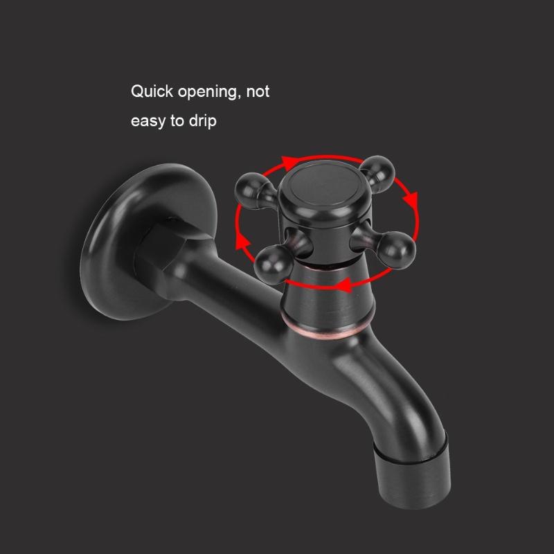 Retro Style Brass Single Handle Single Cold Quick Open Faucet Mop Pool Water Tap For Home UseLong Faucet