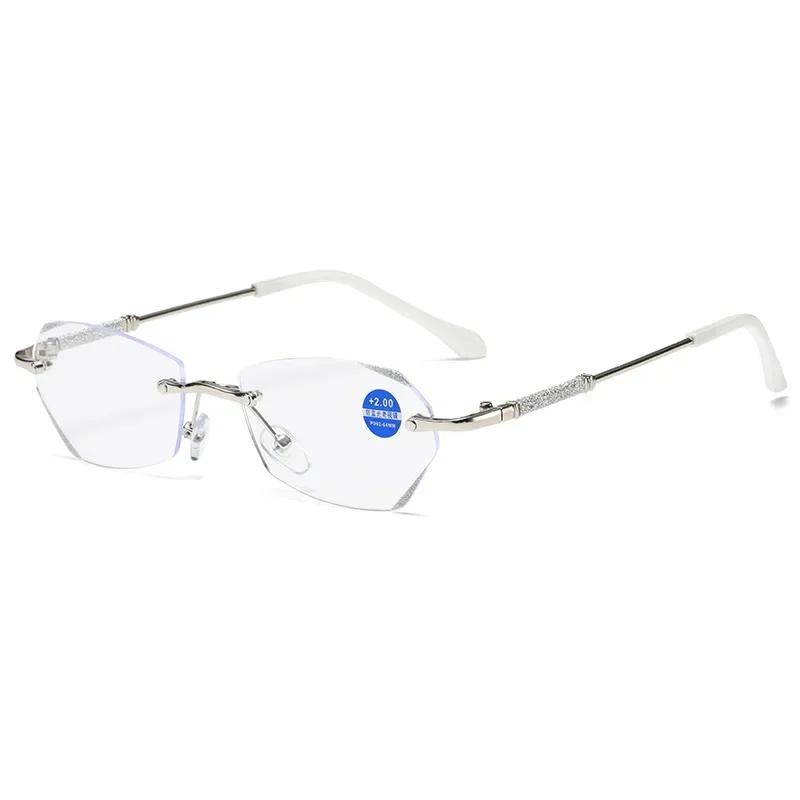 Роскошные безободковые очки для пресбиопии для женщин и мужчин, винтажные, для защиты глаз при работе за компьютером, очки для дальнозоркости, готовые очки для чтения