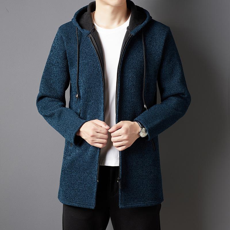 Вязаный кардиган мужской новый осенний мужской длинный вязаный кардиган пальто трендовая мужская одежда