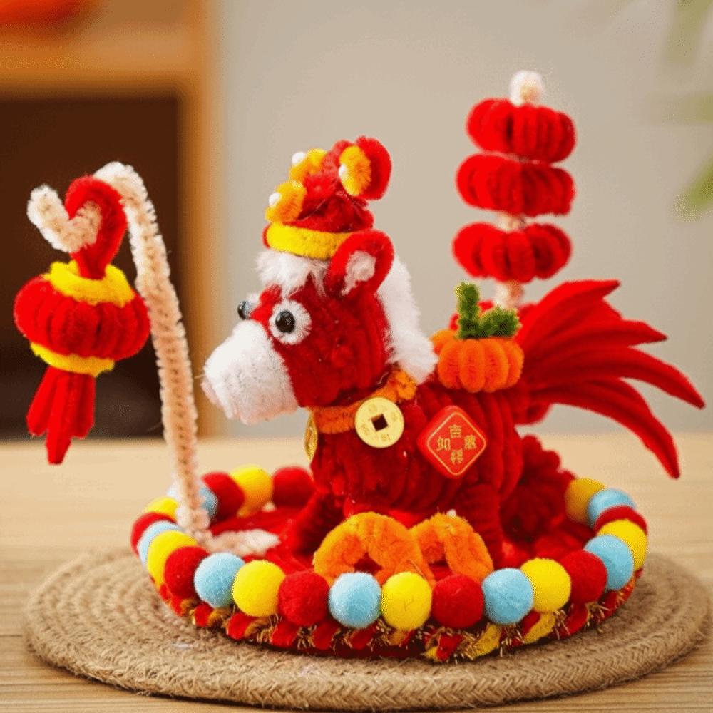 Ручная работа Лошадка Подвеска на стол Мультяшная Милая Креативная DIY Палочка-твистер Незаконченный DIY Набор материалов Украшение Лошадь на Новый год по лунному календарю