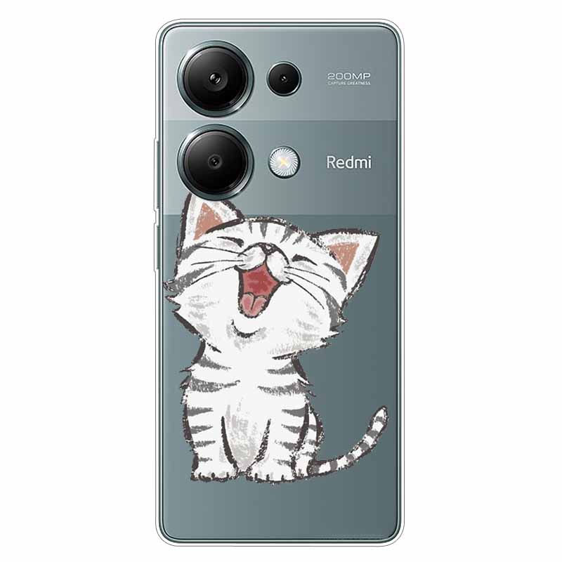 Чехол для Redmi Note 13 Pro 4G Прозрачный Мягкий ТПУ Милый Задний Чехол для Xiaomi Redmi Note13 Pro 4G Прозрачный Силиконовый Чехол Funda