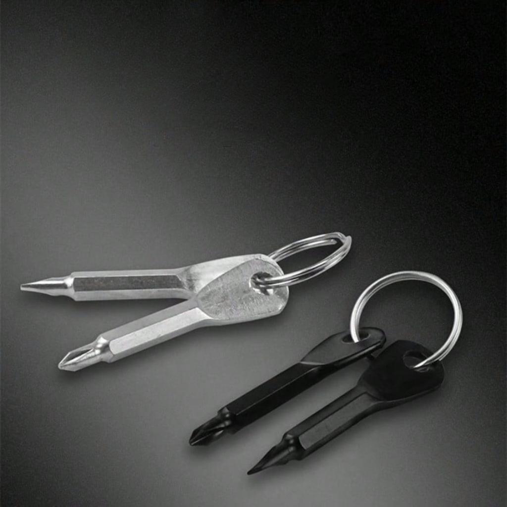 2 шт./набор мини-отверток, карманные ручные инструменты для ремонта, многофункциональный гаджет, портативный брелок Phillips, походная шлицевая отвертка с кольцом для ключей