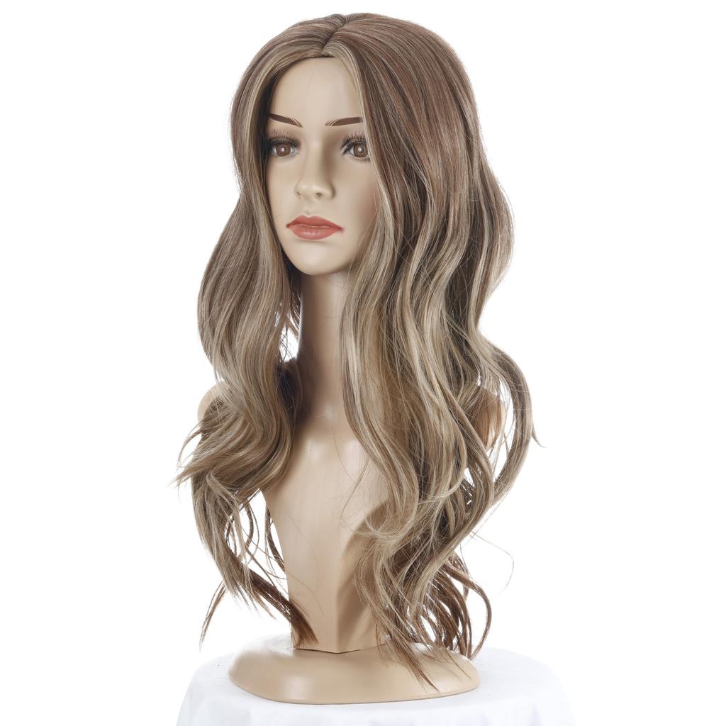 Синтетический женский светлый парик, синтетические натуральные волосы для косплея, вечерние длинные волны, средняя часть, термостойкие повседневные парики