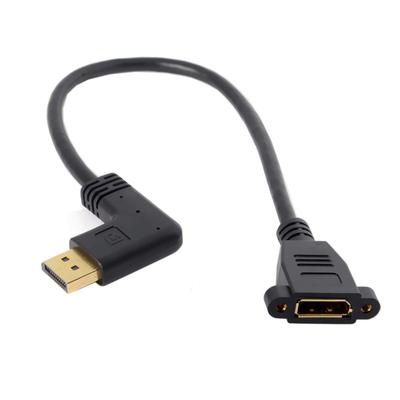 CY DisplayPort Папа к Маме Угловой 90 градусов Влево Вниз Удлинитель Поддерживает 4K 60 Гц Кабель,