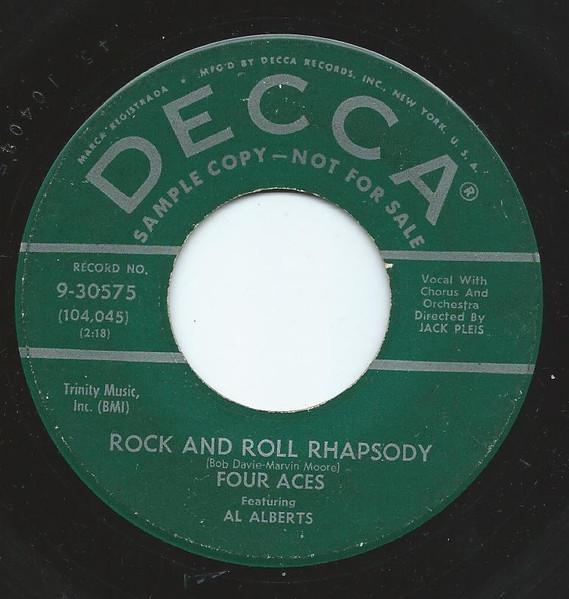7-дюймовая пластинка FOUR ACES Rock And Roll Rhapsody I Wish I M 930575 Decca 1958 США Рок Б/у