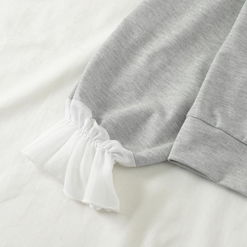 VONDA Женский кружевной вязаный пуловер с длинным рукавом в стиле пэчворк