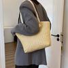 Trendy Street Style Straw Woven Tote Bag Casual Summer Large Capacity Bag