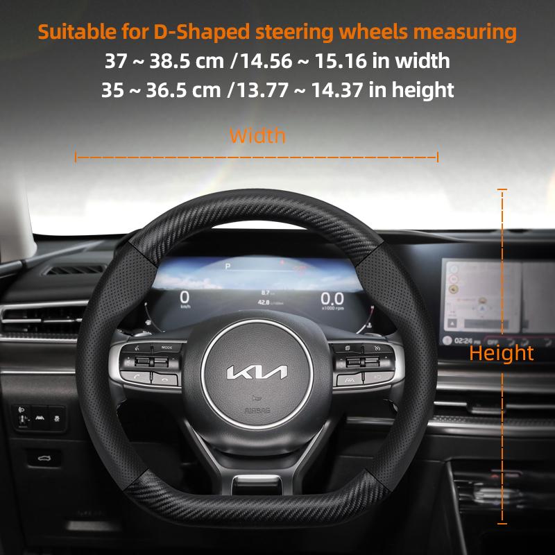 Для KIA Чехол на руль из перфорированной кожи с текстурой под карбон Sportage Nq5 Rio 3 4 Ceed Jd Stonic Stinger Forte Picanto