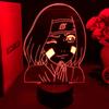 Аниме Наруто Нохара Рин 3D светодиодный ночник 7 цветов прикроватная лампа для дома, декора для детской спальни, настольная лампа, рождественские подарки