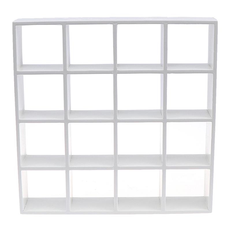 1шт 1: 12 деревянных стеллажей для хранения миниатюрных кукольных домиков 16 сетчатых полок для декора кукольного домика