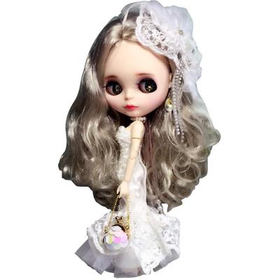 Кукольное платье для кукол Blythe и Licca, свадебное платье, платье русалки с кружевом, цельное кукольное платье